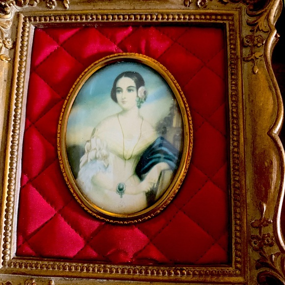 Rare European French Cameo Silk Tufted Hand Carved Wooden Frames Antique 1930s - Picture 5 of 6